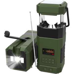 Noodradio met zwengel - veelzijdige campinglamp - 1 stuk - zwart - kunststof - compact