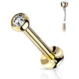 Piercing - Push In - Goud Geplateerd - Chirurgisch Staal - 0.8x6 mm