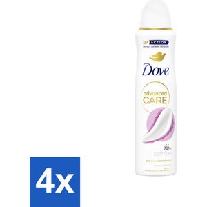 4 x Dove Deodorant Spray - Soft Feel - 150 ml - Dove Deodorant - Antitranspirant - Deodorant Spray - Zachte Geur - Pioenroos