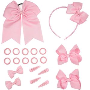 21 stuks meisjes school haaraccessoires set - Strik haar clip hoofdband haarlus kleine haarclip voor meisjes tieners peuters verjaardag