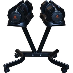 RS Sports Selector dumbells l 2 x 25 kg - met stand l Verstelbare dumbell
