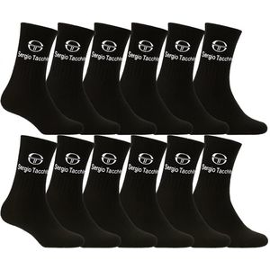 Sergio Tacchini Unisex Sportsokken 12 paar zwart 43-46