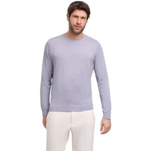 FALKE Basic Crew Neck Wool elegante klassieker wol trui heren grijs - maat M