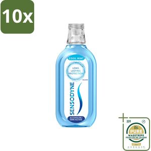10 x Sensodyne - Mondwater - Fresh & Cool - Gevoelige Tanden - 500 ml - Grootverpakking - Gevoelige Tanden - Mondwater - Frisse Adem - Tandgevoeligheid - Fluoride