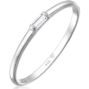Elli PREMIUM Dames Ring Dames Stapelen Ring Engagement Elegant met Topaz in 585 Wit Goud