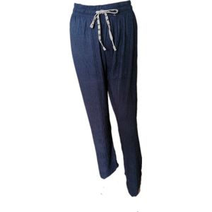 Dames - Zomer broek - Broek - Yoga Broek - Strand broek - Dames - Wide Leg - Plissé - Comfort - Elastische Band - Kleur Grijs - Maat 36/38