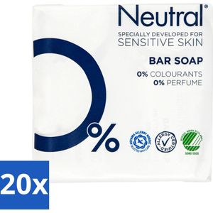 20 x Neutral - Zeep - Bar Soap - Gevoelige huid - 2 Bars - Gevoelige Huid - Zeep - Zeep Voor Gevoelige Huid - Parfumvrije Zeep - PH-neutrale Zeep