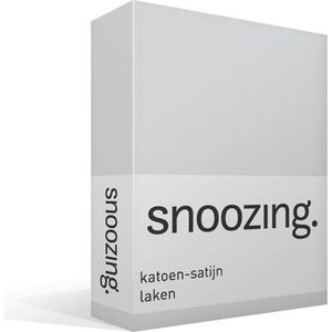 Snoozing - Katoen-satijn - Laken - Tweepersoons - 200x260 cm - Grijs