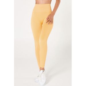 Lucas&Olivia- Sportlegging Dames- Sportbroek Dames- Yoga- Pilates- Hardlopen- Wandelen- Fitness- High Waist- Signaalgeel Maat M