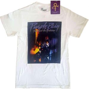 Prince - Purple Rain Square Heren T-shirt - S - Wit