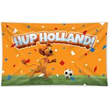 Vlag Loeki de Leeuw - WK voetbal 2022 - Nederlands elftal - Hup Holland! - 90 x 150 cm - Polyester - oranje