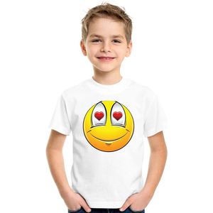 emoticon/ emoticon t-shirt verliefd wit kinderen 134/140