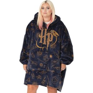 Over-sized Fleece Deken Hoodie voor Dames met Tovenarij