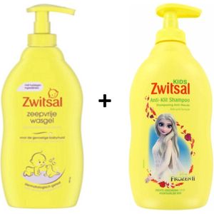 Zwitsal Wasgel & Frozen Anti-Klit Shampoo - 2 x 400 ml Pomp