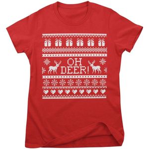 Hybris Damen Oh Deer Girly Tee SH-5-16091-H87-17 Red-S