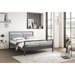 Bed Box Wonen - Manhattan Pura metalen bed - Antraciet - 140x200