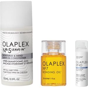 Olaplex Stap No.5 Leave-In Conditioner 100ml + Olaplex N°7 Verstevigende Olie Concentraat 30ml + Olaplex N°4D Ontgiftende Droogshampoo Alle Haartypes En Kleuren 50ml