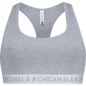 Chicamala dames racer back bralette basic grijs - XL