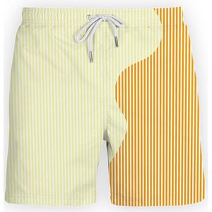 SEA'SONS - Zwembroek Jongens - Kleurveranderend - Striped - Oranje-Rood - Maat 146 (SEASONS - Kleur veranderend)