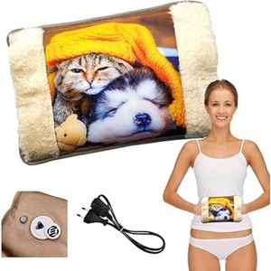 Equivera Elektrische Kruik - Elektrische Kruik - Warmtekussen - Buikverwarmer - Kruik voor in Bed- Warmwaterkruik