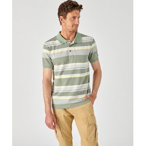 Damart - Jersey poloshirt met strepen - Heren - Groen - M