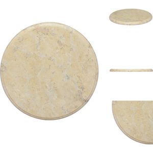 vidaXL Marmeren tafelblad - Eettafels Salontafels - 40 x 2.5 cm - Crème - Tafelonderdeel