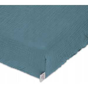 Hoeslaken Muslin 70x140 Turquoise met Elastiek - Zacht & Ademend