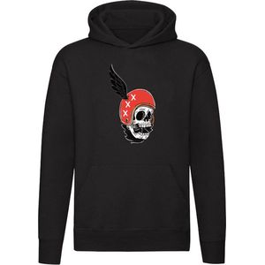 Skelet hoofd | biker| helm| dood | motorrider |eng |lachen|humor| Unisex | Trui | Hoodie | Sweater | Capuchon