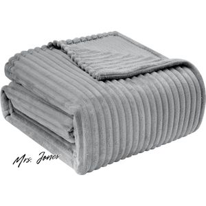 Mrs. Jones - BWK5026gr03 - Fleece Deken - Grijs - 220x240 cm