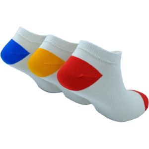 The Sockmaker sokken heren 40-46 - 3-pack Bamboo - duurzaam - Trainers - White with colored toe