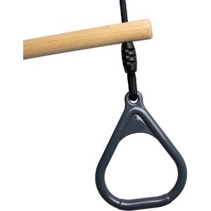 BOOST2 trapeze met Kunststof Ringen antraciet met zwart-touw voor schommel