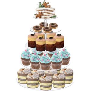 5-laags acryl taartstandaard Cupcakestandaard Taartstandaard Taartstandaard Donut Cupcake Muffins Macarons Standaard voor bruiloftsfeest Verjaardag