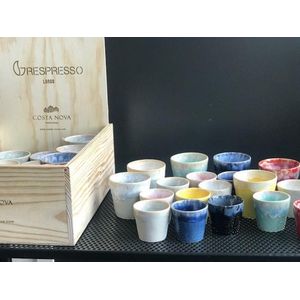 Costa Nova - servies - lungo kop - Grespresso Gift Box 24 stuks - aardewerk -  H 7,5 cm by Supervintage