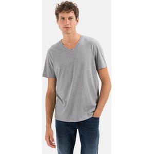 camel active T-shirt met korte mouwen gemaakt van biologisch katoen - Maat menswear-S - Grijs