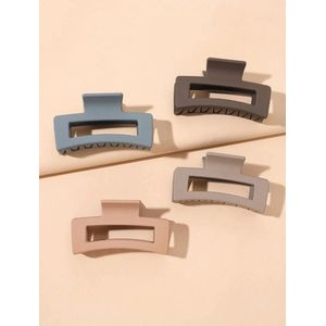 Haarklemmen - Haarklem - Nude Kleuren - Mat - Vierkant - 4 Stuks - haarclip - haarklem - haarspeld