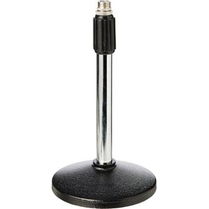 Telescopische tafelstandaard voor microfoon - Zwart en chroom