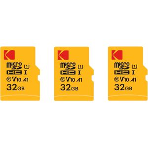 Pack de 3 KODAK Micro SDXC 32GB Premium : Vitesse et Fiabilité pour un Stockage Exceptionnel