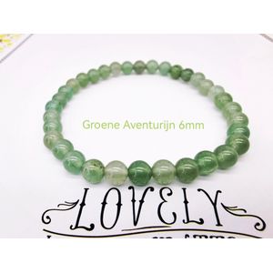 Armband – Groene Aventurijn – 6mm Kralen - edelsteen – 18 cm - kalmerende en beschermende werking.
