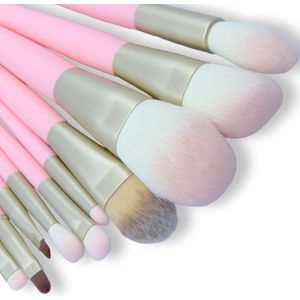 CAIRSKIN 10 Golden Rose Brushes + Beauty Etui Bag Large CAIRCOLLECTION - Professionele Vegan Gezichtskwasten Oogkwasten & Liner Applicatie Makeup - Gezichtsmakeup Penselen - Travel Brush Set