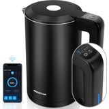 Aigostar 30UTV - Smart Waterkoker - met Temperatuurregeling - Appbesturing - Warmhoudfunctie - Dubbelwandig - Cool-touch - 1.7L - 2200W - Zwart