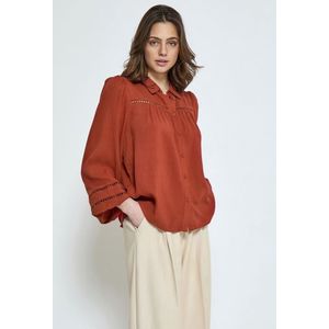 Peppercorn Babro Long Sleeve Shirt Red Ochre