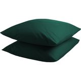 DoubleDry - Kussensloop - Donker Groen - 2 Stuks - 60x70 cm - Poliperkal Stof