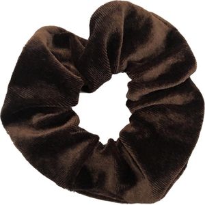 Scrunchie Velvet Donker Bruin - haarwokkel - Haarelastiek - Haaraccessoire (1 stuk)