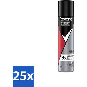 25 x Rexona Men - Deodorant Spray - Maximum Protection - Intense Sport - Anti-Transpirant & Perspirant - 150ml - MotionSense - Alcoholvrij - Mannen Deodorant