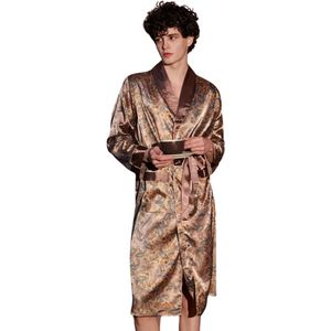 Bovista Satijnen Badjas Heren - Kimono - Kamerjas - Satijn - Ochtendjas - Pyjama - Maat L