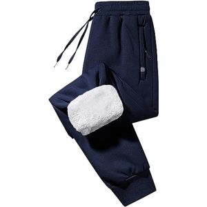 Doonjoggingbroek voor heren - Fleece Gevoerd, Warme Trainingsbroek met Zak, Perfect voor Winter