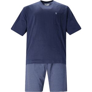 Hajo - Heren Shortama - Blauw - Katoen - 100% Supergekamd