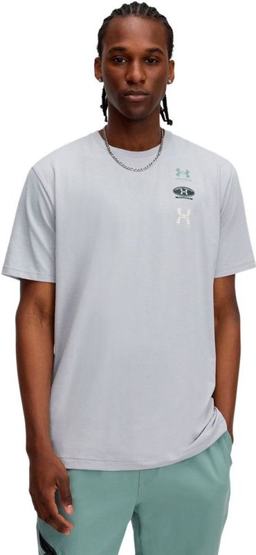Under Armour - 60/40s Evol Logo - T-shirt - Grijs - Korte Mouwen - 2XL