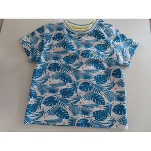 Noukie's - Jongens - T shirt - Wit , blauw - 1 jaar 80