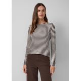 T-shirt - Gestreept - Longsleeve - U-Bootausschnitt - Slim-Fit